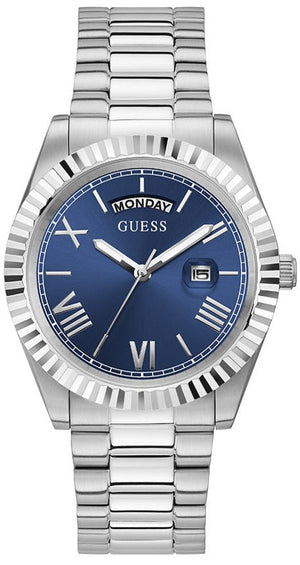 Guess Connoisseur Blue Dial Silver Steel Strap Watch for Men - GW0265G7 Authentic Buy Shop Now