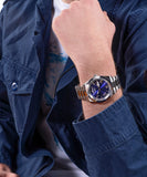 Guess Connoisseur Blue Dial Silver Steel Strap Watch for Men - GW0265G7 Authentic Buy Shop Now