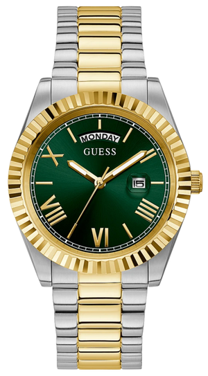 Guess Connoisseur Green Dial Two Tone Steel Strap Watch for Men - GW0265G8 Authentic Buy Shop Now