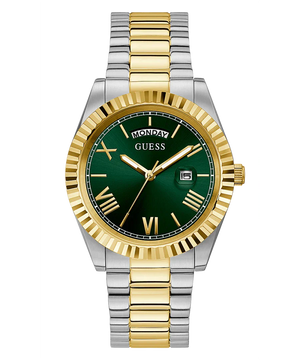 Guess Connoisseur Green Dial Two Tone Steel Strap Watch for Men - GW0265G8 Authentic Buy Shop Now