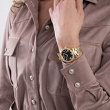 Guess Luna Diamonds Black Dial Gold Steel Strap Watch for Women - GW0307L2 Authentic Buy Shop Now