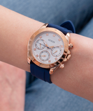 Guess Eclipse White Dial Blue Rubber Strap Watch for Women - GW0315L2 Authentic Buy Shop Now