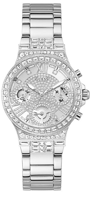 Guess Moonlight Multi Function Diamonds Silver Dial Silver Steel Strap Watch for Women - GW0320L1 Authentic Buy Shop Now