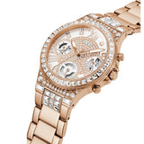 Guess Moonlight Multi Function Diamonds White Dial Rose Gold Steel Strap Watch for Women - GW0320L3 Authentic Buy Shop Now