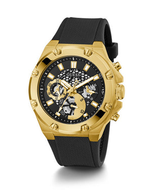 Guess Third Gear Multifunction Black Dial Black Rubber Strap Watch for Men - GW0334G2 Authentic Buy Shop Now