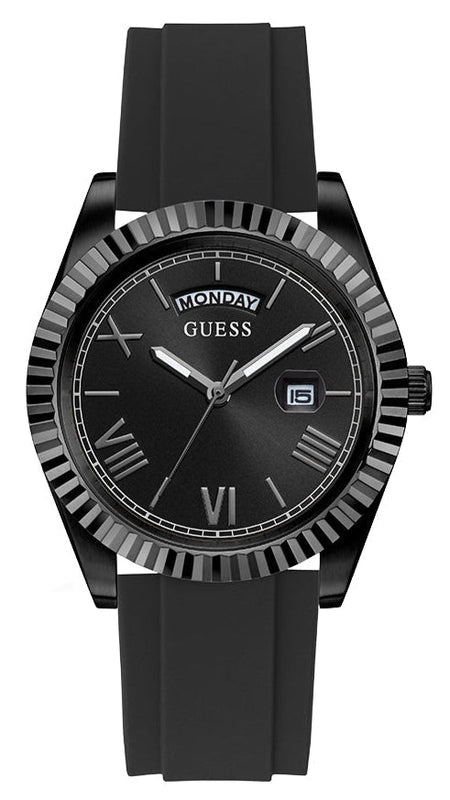 Guess Connoisseur Black Dial Black Silicone Strap Watch For Men - GW0335G1 Authentic Buy Shop Now