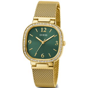 Guess Quartz Green Dial Gold Mesh Strap Watch For Women - GW0354L5 Authentic Buy Shop Now