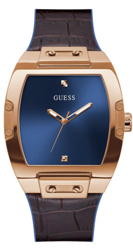 Guess Phoenix Blue Dial Brown Leather Strap Watch for Men - GW0386G2 Authentic Buy Shop Now