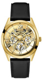 Guess Tailor Gold Dial Black Leather Strap Watch for Men - GW0389G2 Authentic Buy Shop Now