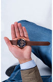 Guess Tailor Analog Blue Dial Brown Leather Strap Watch for Men - GW0389G3 Authentic Buy Shop Now