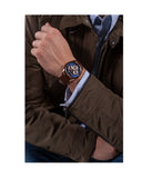 Guess Tailor Analog Blue Dial Brown Leather Strap Watch for Men - GW0389G3 Authentic Buy Shop Now