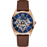 Guess Tailor Analog Blue Dial Brown Leather Strap Watch for Men - GW0389G3 Authentic Buy Shop Now