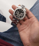 Guess Trophy Chronograph Diamonds Black Dial Silver Steel Strap Watch for Men - GW0390G1 Authentic Buy Shop Now