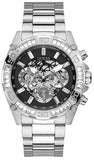 Guess Trophy Chronograph Diamonds Black Dial Silver Steel Strap Watch for Men - GW0390G1 Authentic Buy Shop Now