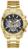 Guess Trophy Diamonds Black Dial Gold Steel Strap Watch for Men - GW0390G2 Authentic Buy Shop Now