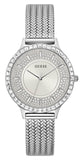 Guess Soiree Diamonds Silver Dial Silver Mesh Bracelet Watch for Women - GW0402L1 Authentic Buy Shop Now