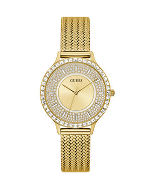Guess Soiree Diamonds Gold Dial Gold Mesh Bracelet Watch for Women - GW0402L2 Authentic Buy Shop Now
