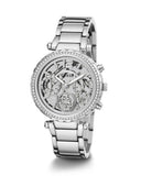 Guess Solstice Diamonds Silver Dial Silver Steel Strap Watch for Women - GW0403L1 Authentic Buy Shop Now