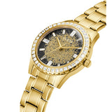 Guess Night Life Diamonds Black Dial Gold Steel Strap Watch for Women - GW0405L2 Authentic Buy Shop Now
