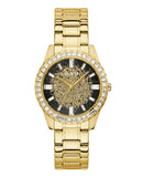 Guess Night Life Diamonds Black Dial Gold Steel Strap Watch for Women - GW0405L2 Authentic Buy Shop Now