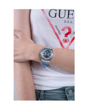 Guess Athena Active Life Clear White Dial Blue Rubber Strap Watch for Women - GW0409L1 Authentic Buy Shop Now