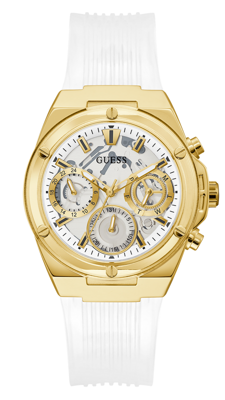 Guess Athena White Dial White Rubber Strap Watch for Women - GW0409L2 Authentic Buy Shop Now
