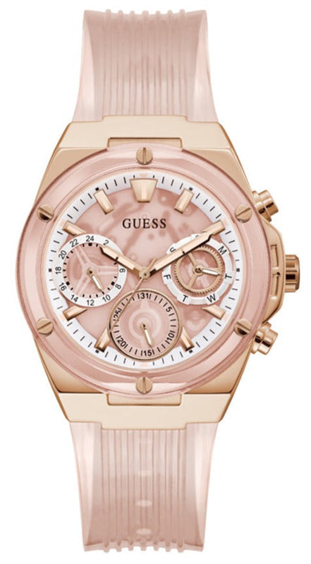 Guess Athena Rose Gold Dial Rose Gold Rubber Strap Watch for Women - GW0409L3 Authentic Buy Shop Now