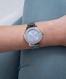 Guess Bedazzle Diamonds Silver Dial Silver Steel Strap Watch For Women - W1097L1 Authentic Buy Shop Now