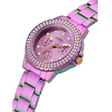 Guess Crown Jewel Diamonds Purple Dial Purple Steel Strap Watch for Women - GW0410L4 Authentic Buy Shop Now