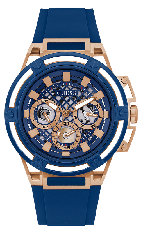 Guess Matrix Multifunction Blue Dial Blue Rubber Strap Watch for Men - GW0423G4 Authentic Buy Shop Now