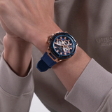 Guess Commander Blue Dial Blue Rubber Strap Watch for Men - GW0211G4 Authentic Buy Shop Now