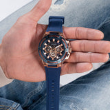 Guess Matrix Multifunction Blue Dial Blue Rubber Strap Watch For Men - GW0423G1 Authentic Buy Shop Now