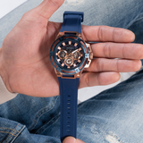 Guess Matrix Multifunction Blue Dial Blue Rubber Strap Watch for Men - GW0423G4 Authentic Buy Shop Now