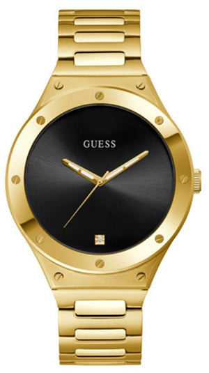 Guess Scope Quartz Black Dial Gold Steel Strap Watch for Men - GW0427G2 Authentic Buy Shop Now