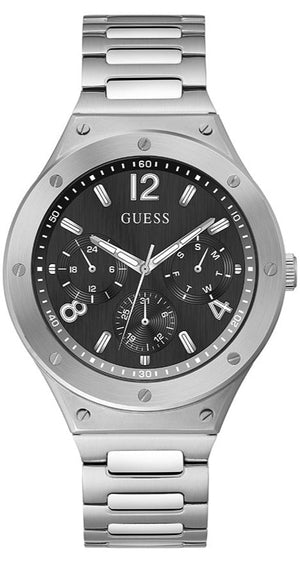 Guess Scope Black Dial Silver Steel Strap Watch for Men - GW0454G1 Authentic Buy Shop Now