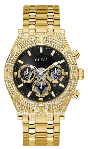 Guess Multifunction Diamonds Black Dial Gold Steel Strap Watch for Men - GW0455G2 Authentic Buy Shop Now