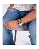 Guess Phoenix Multi Function Green Dial Gold Steel Strap Watch for Men - GW0456G3 Authentic Buy Shop Now