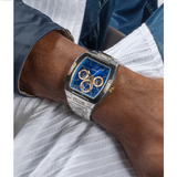 Guess Phoenix Multifunction Blue Dial Silver Steel Strap Watch For Men - GW0456G5 Authentic Buy Shop Now