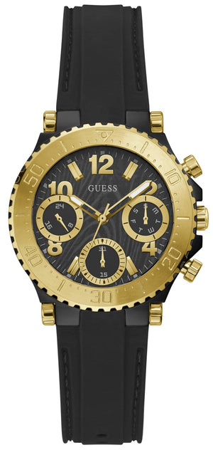 Guess Cosmic Multifunction Black Dial Black Silicone Strap Watch For Women - GW0466L1 Authentic Buy Shop Now