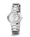 Guess Night Life Clear Silver Dial Silver Steel Strap Watch for Women - GW0470L1 Authentic Buy Shop Now