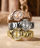 Guess Night Life Clear Silver Dial Silver Steel Strap Watch for Women - GW0470L1 Authentic Buy Shop Now
