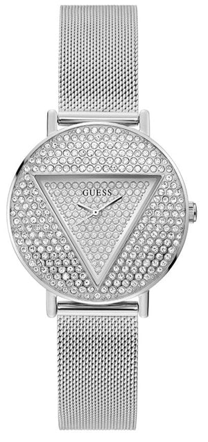 Guess Iconic Diamonds Silver Dial Silver Mesh Bracelet Watch For Women - GW0477L1 Authentic Buy Shop Now