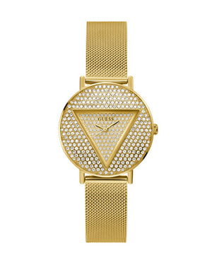 Guess Iconic Diamonds Gold Dial Gold Mesh Bracelet Watch For Women - GW0477L2 Authentic Buy Shop Now