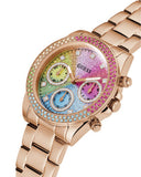 Guess Confetti Multifunction Multicolor Dial Rose Gold Steel Strap Watch For Women - GW0483L3 Authentic Buy Shop Now