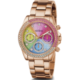 Guess Confetti Multifunction Multicolor Dial Rose Gold Steel Strap Watch For Women - GW0483L3 Authentic Buy Shop Now