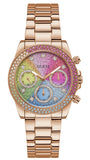 Guess Confetti Multifunction Multicolor Dial Rose Gold Steel Strap Watch For Women - GW0483L3 Authentic Buy Shop Now