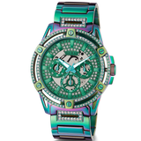 Guess King Iridescent Multifunction Multicolor Dial Purple Steel Strap Watch For Men - GW0497G3 Authentic Buy Shop Now