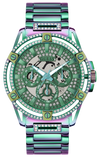 Guess King Iridescent Multifunction Multicolor Dial Purple Steel Strap Watch For Men - GW0497G3 Authentic Buy Shop Now