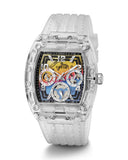 Guess Phoenix Polycarbonate Clear Multi-function Black Dial Clear Rubber Strap Watch for Men - GW0499G3 Authentic Buy Shop Now