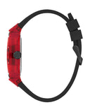 Guess Phoenix Multifunction Analog Red Dial Black Silicone Strap Watch For Men - GW0499G4 Authentic Buy Shop Now